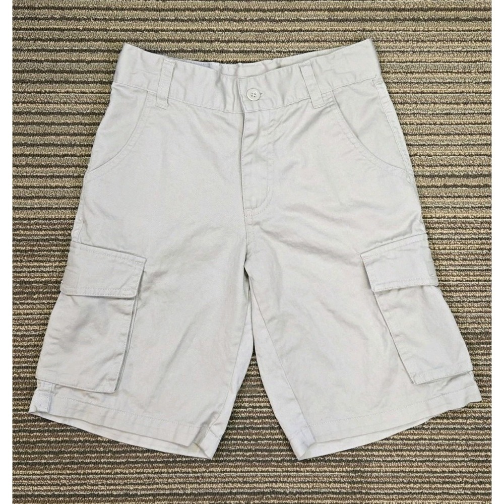 Boys 12 Shorts Tan Cargo Adjustable Waist Stretch Neutral Minimalist Summer